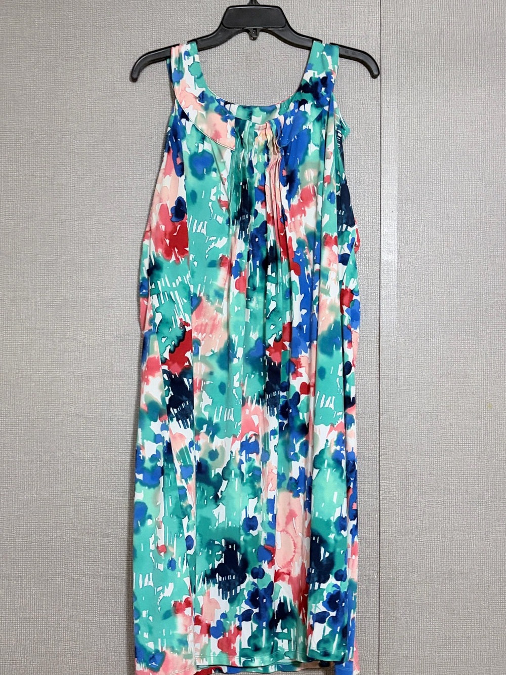 Lane Bryant Aqua, Navy & Coral Floral Maxi Dress